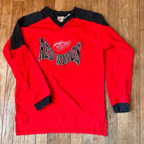 Professional Sports Club Other - 90s vintage Detroit Red Wings Hockey Shirt Boys 14/16 Long Sleeve‎ Red Retro